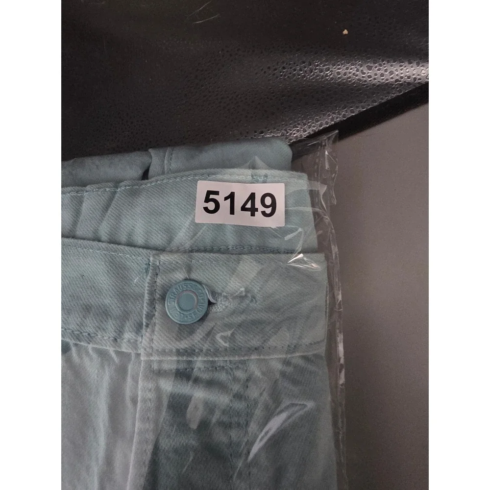 Levis 501 Original Fit Jeans 40x30 Light Mint Ice Blue Pastel Button Fly